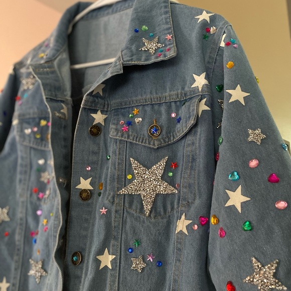 Eras Tour Glitter Karma Cropped Jean Jacket - Picture 7 of 7
